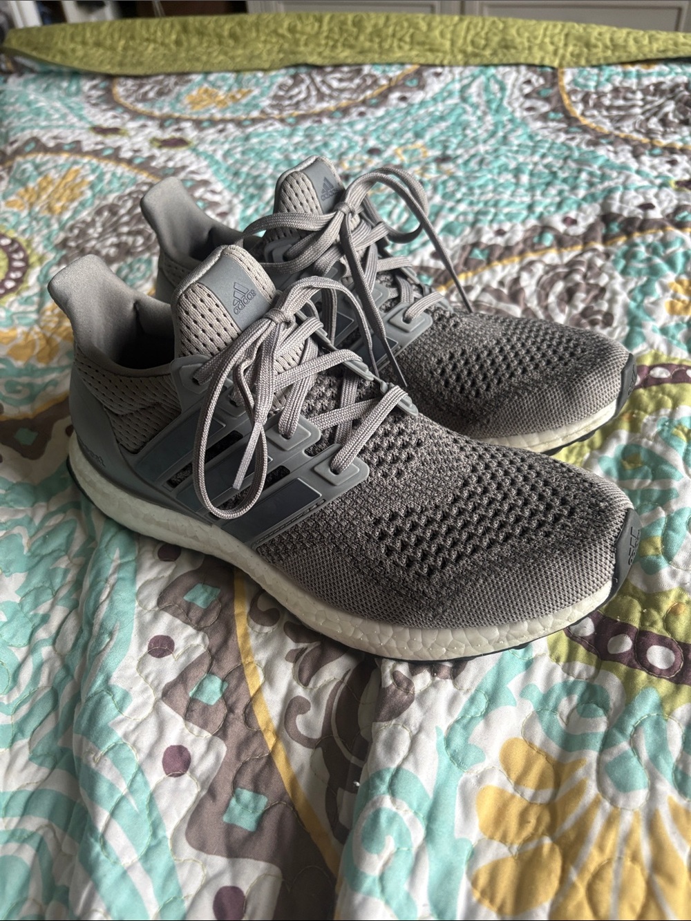 Adidas Boost 1.0 
Gray Running Sneakers with Boost Midsole